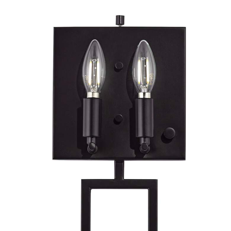 Image 7 Possini Euro Portico 36 3/4" High Black Metal Plug-In Wall Lamp more views