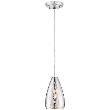 Possini Euro Portico 5" Wide Modern Crackle Glass Mini Pendant