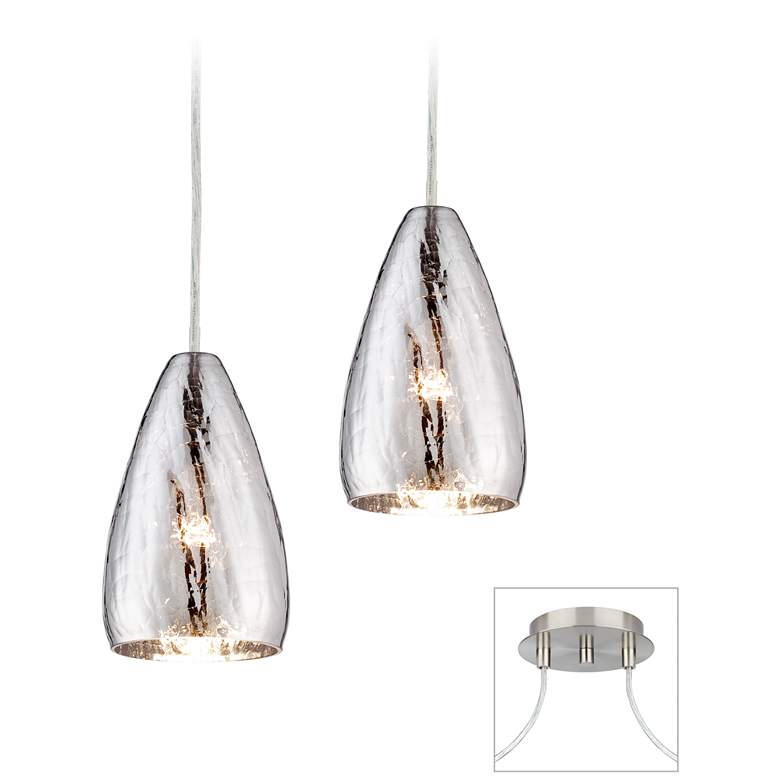 Image 1 Possini Euro Portico Brushed Nickel Double Swag Chandelier
