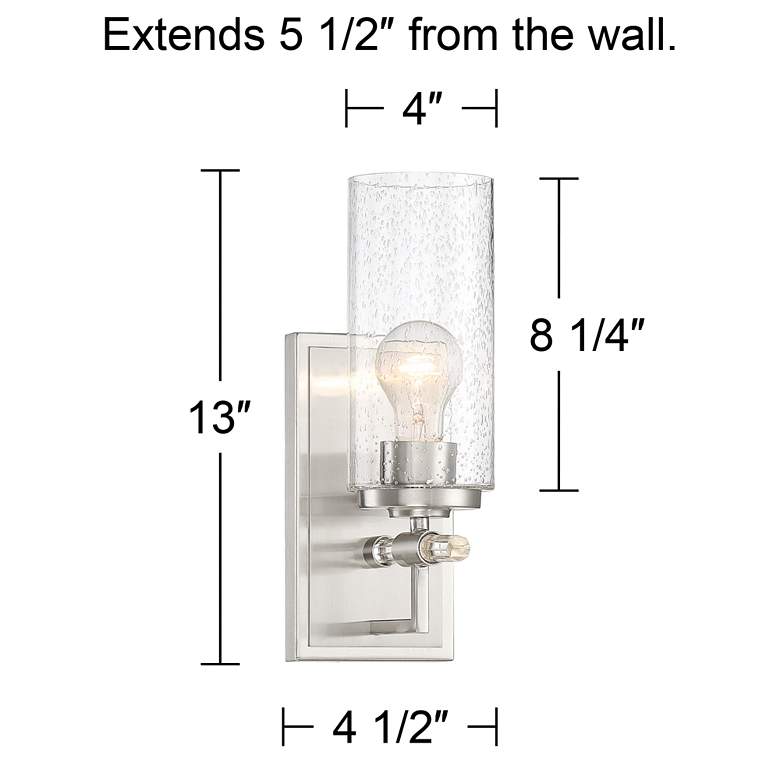 Possini Euro Portneuf 13&quot; High Brushed Nickel Wall Sconce more views