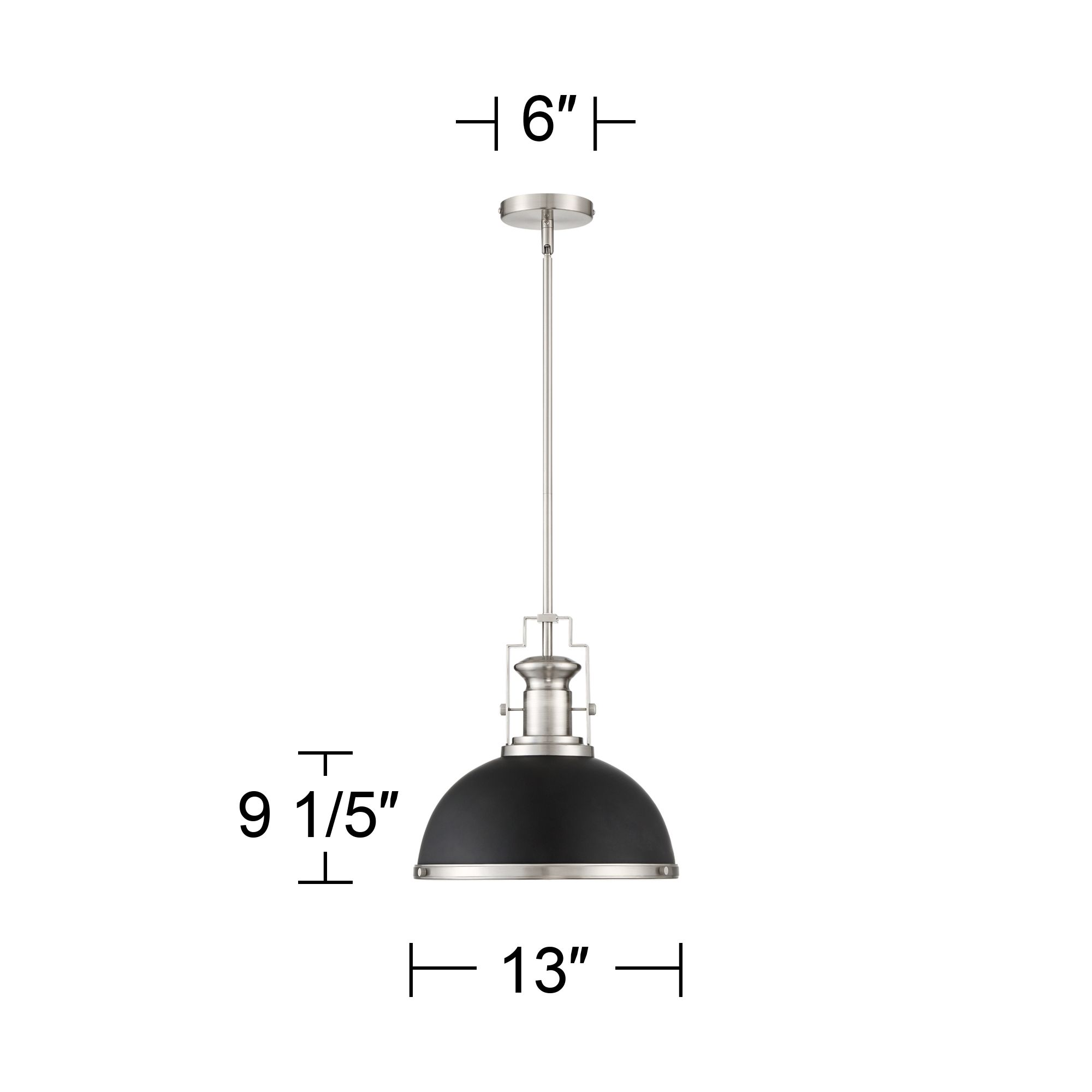 Watch A Video About the Possini Euro Posey Black and Brushed Nickel Dome Pendant Light