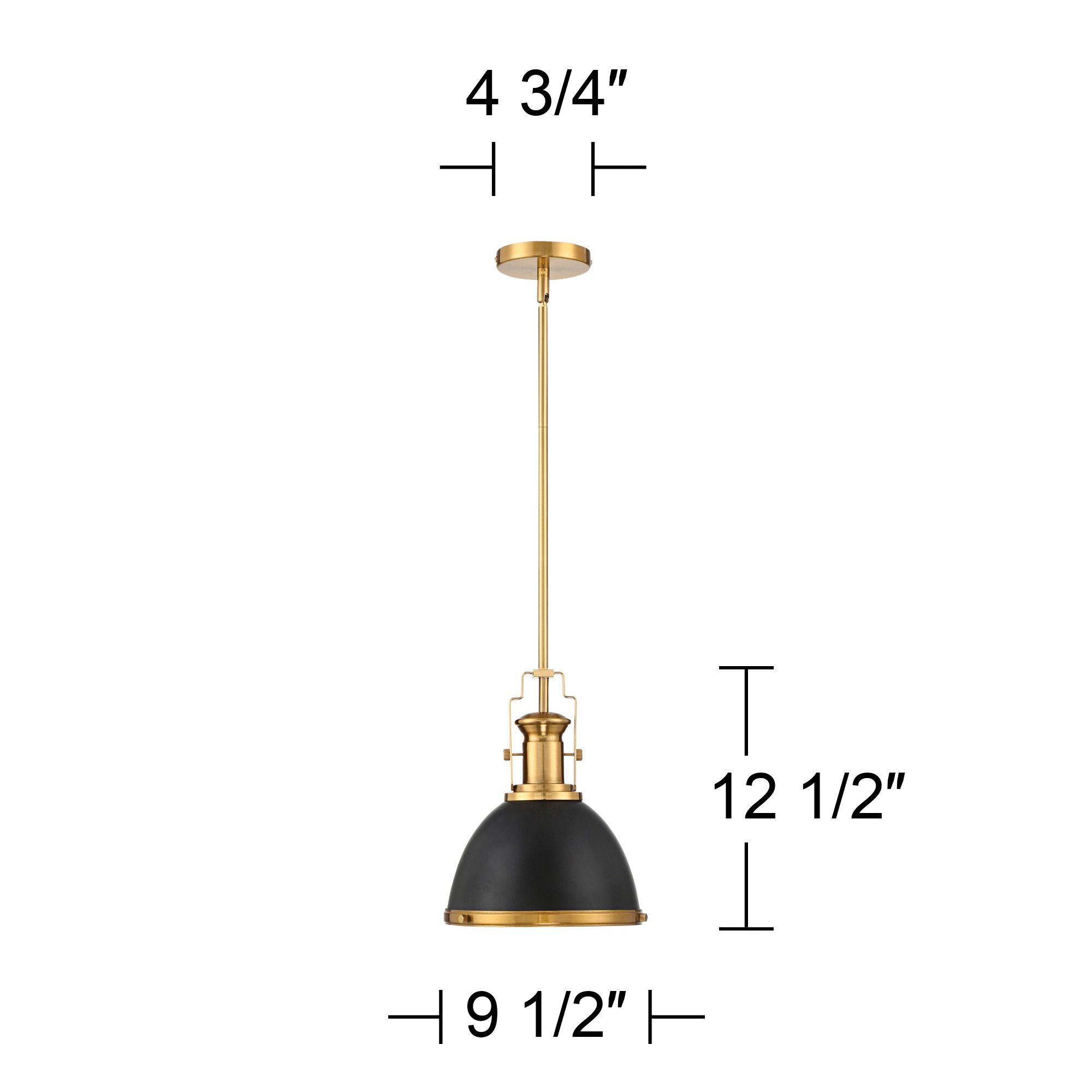 Possini Euro Posey 9 1/2"W Black and Brass Dome Mini Pendant Set of 2