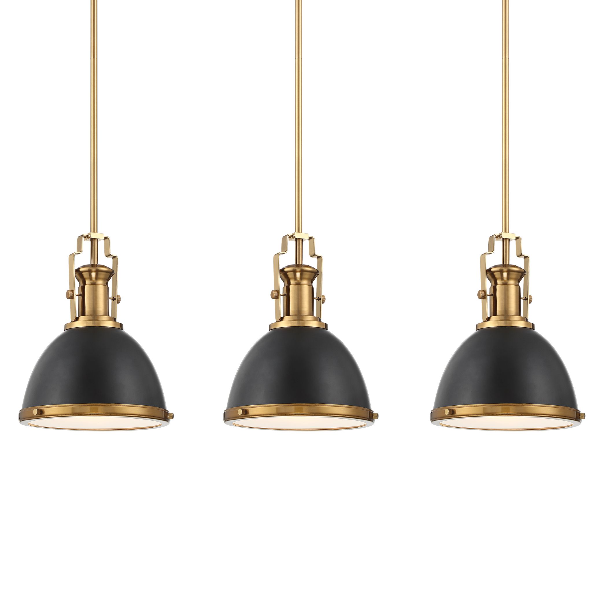 Image 2 Possini Euro Posey 9 1/2"W Black and Brass Dome Mini Pendant Set of 3