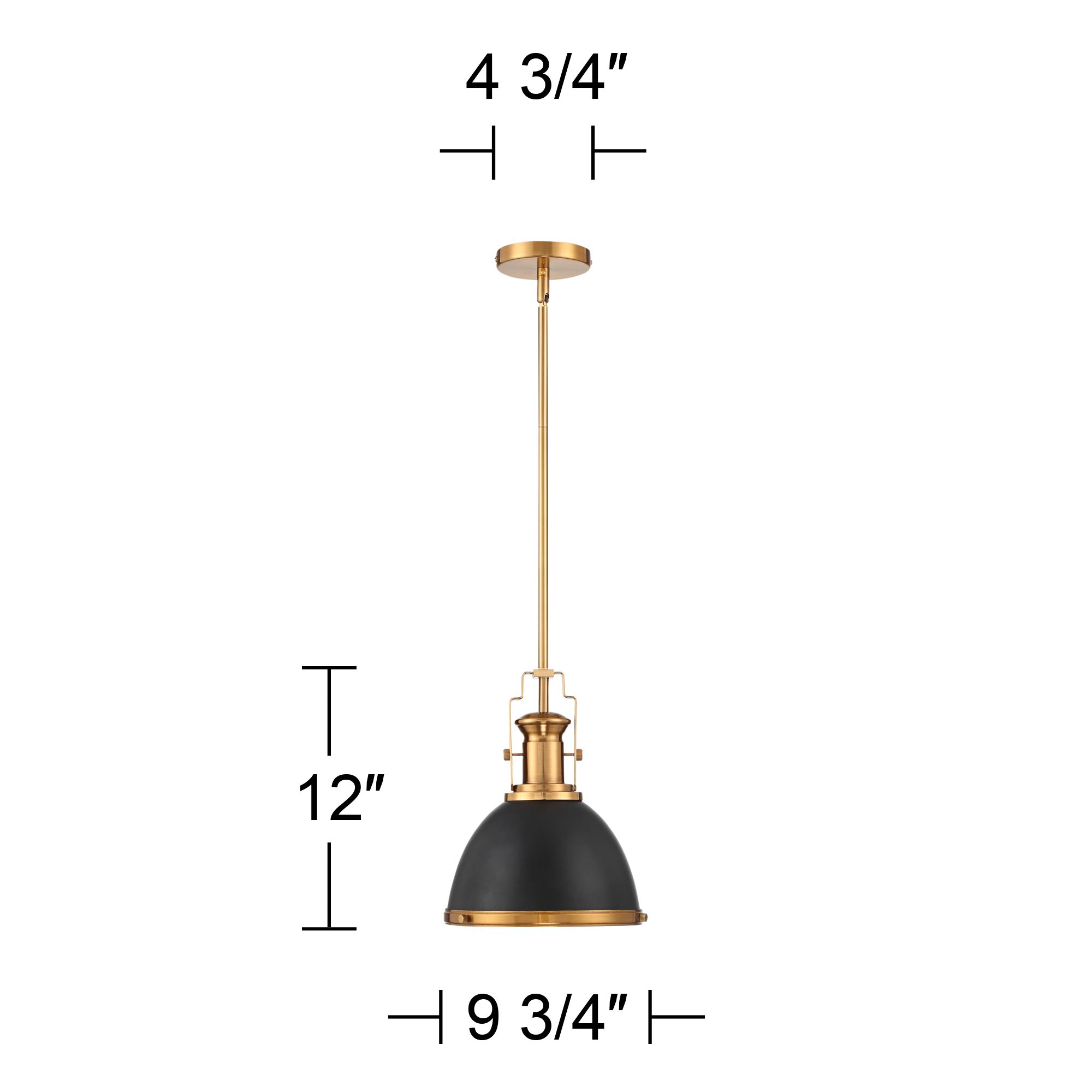 Possini Euro Posey 9 3/4" Wide Black And Brass Dome Mini Pendant ...