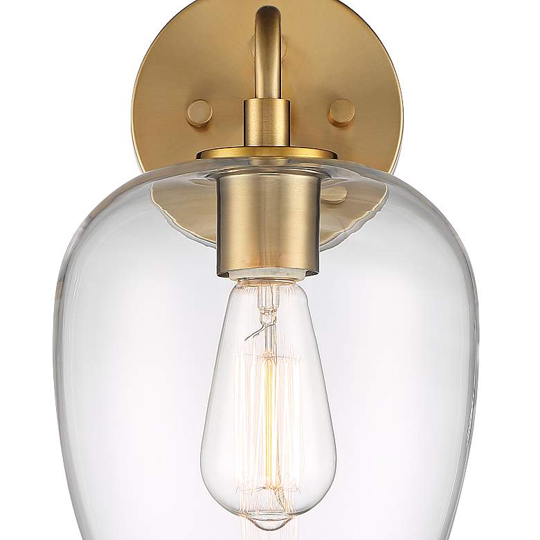 Image 3 Possini Euro Posey Gold and Glass Plug-In Wall Light more views