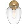 Possini Euro Posey Gold and Glass Plug-In Wall Light