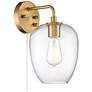 Possini Euro Posey Gold and Glass Plug-In Wall Light