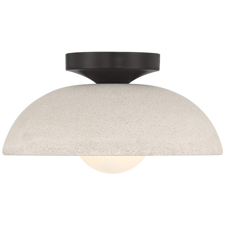 Image 6 Possini Euro Positano 14" Wide Gray Cement Ceiling Light more views
