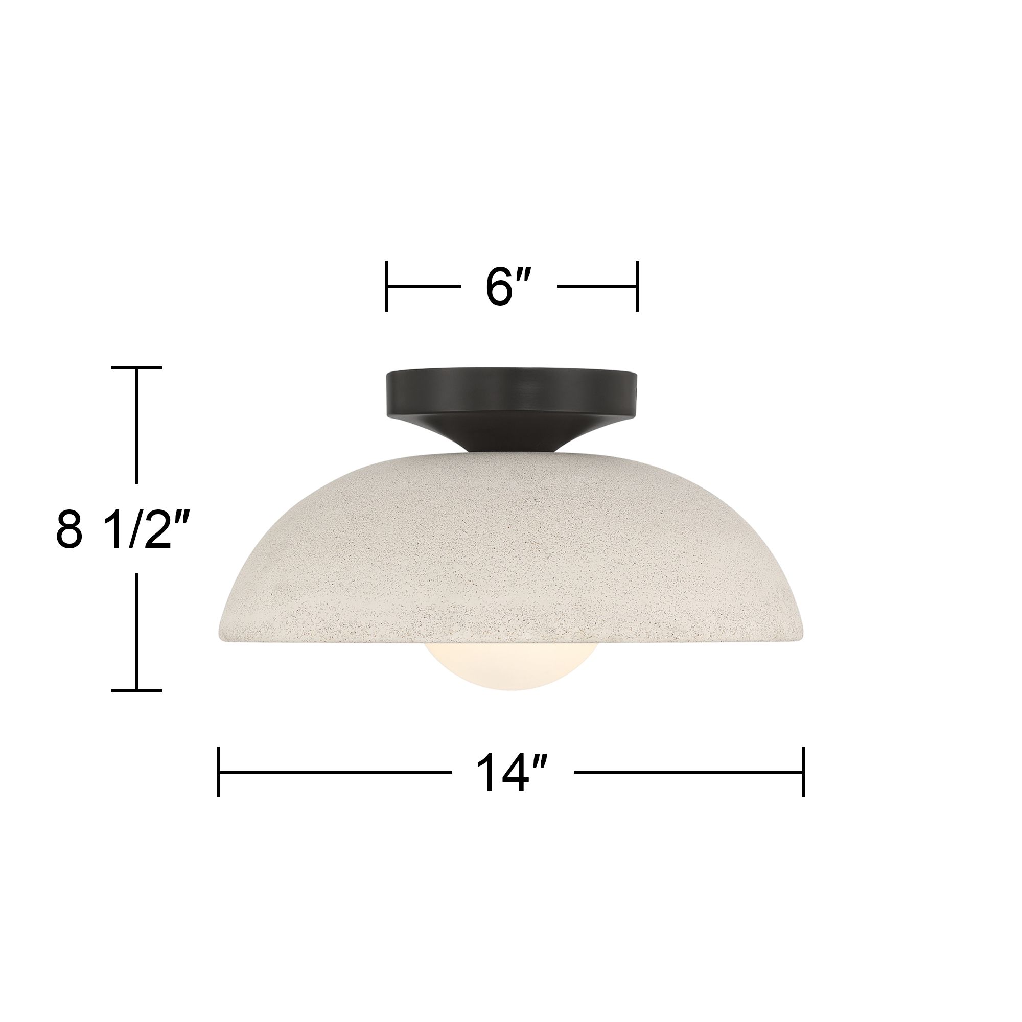 Possini Euro Positano 14" Wide Gray Cement Ceiling Light