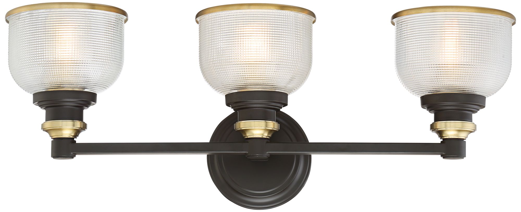 Image 5 Possini Euro Poway 24" Wide Dark Bronze and Glass 3-Light Bath Light more views