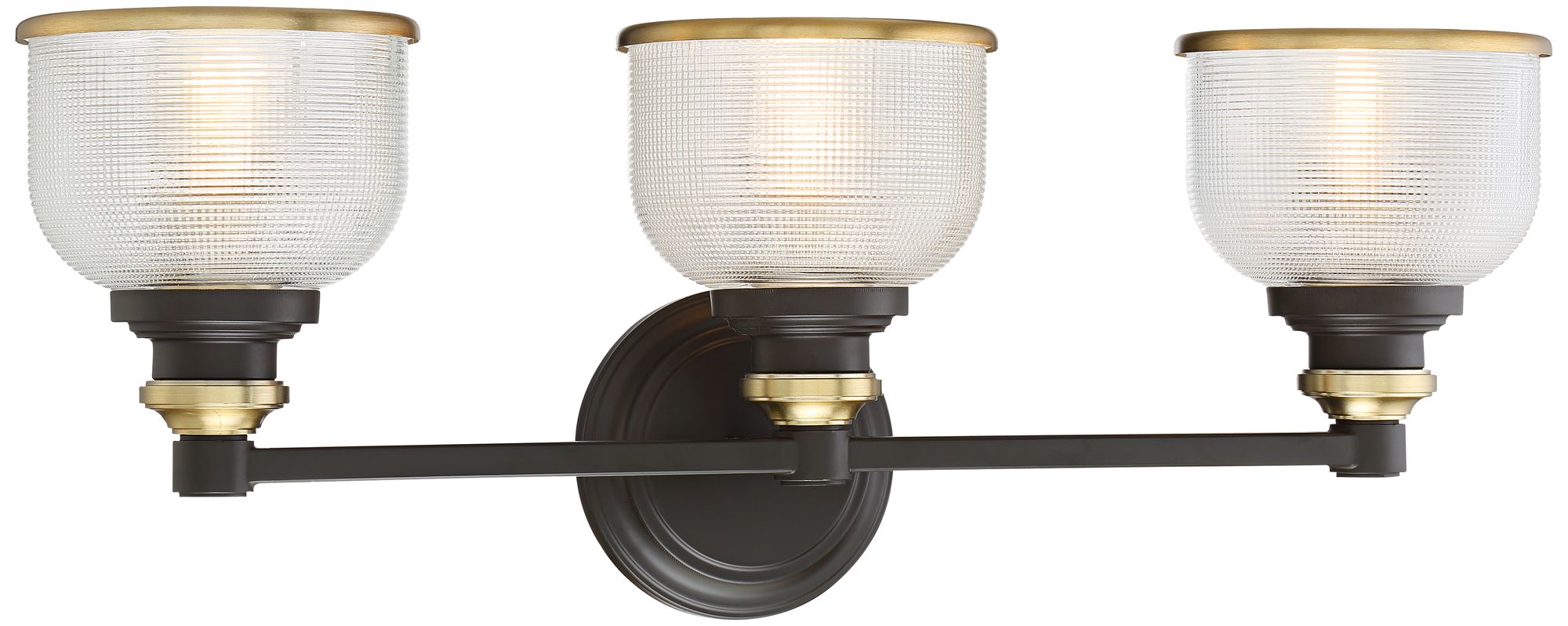 Image 6 Possini Euro Poway 24" Wide Dark Bronze and Glass 3-Light Bath Light more views