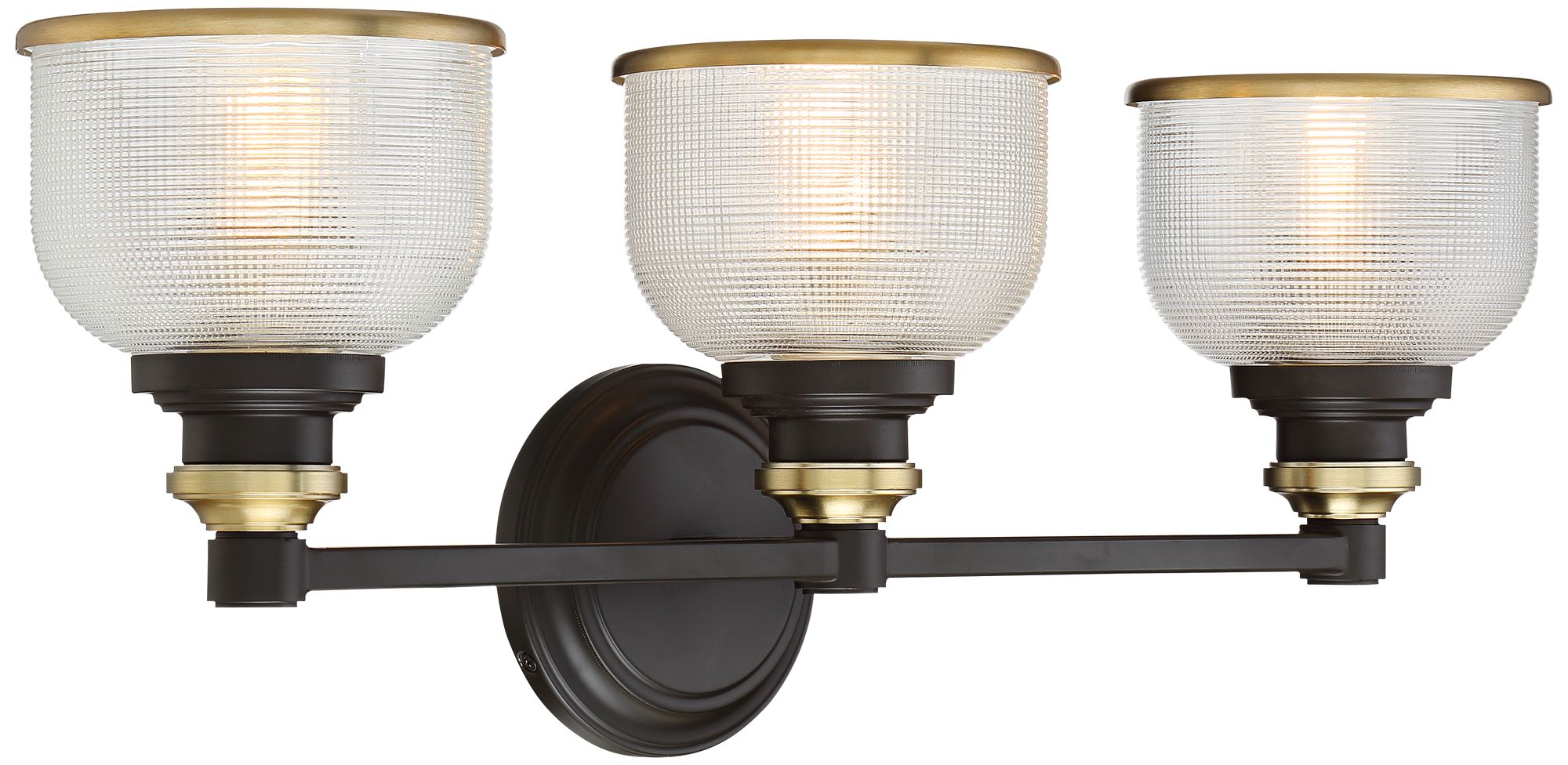 Image 7 Possini Euro Poway 24" Wide Dark Bronze and Glass 3-Light Bath Light more views