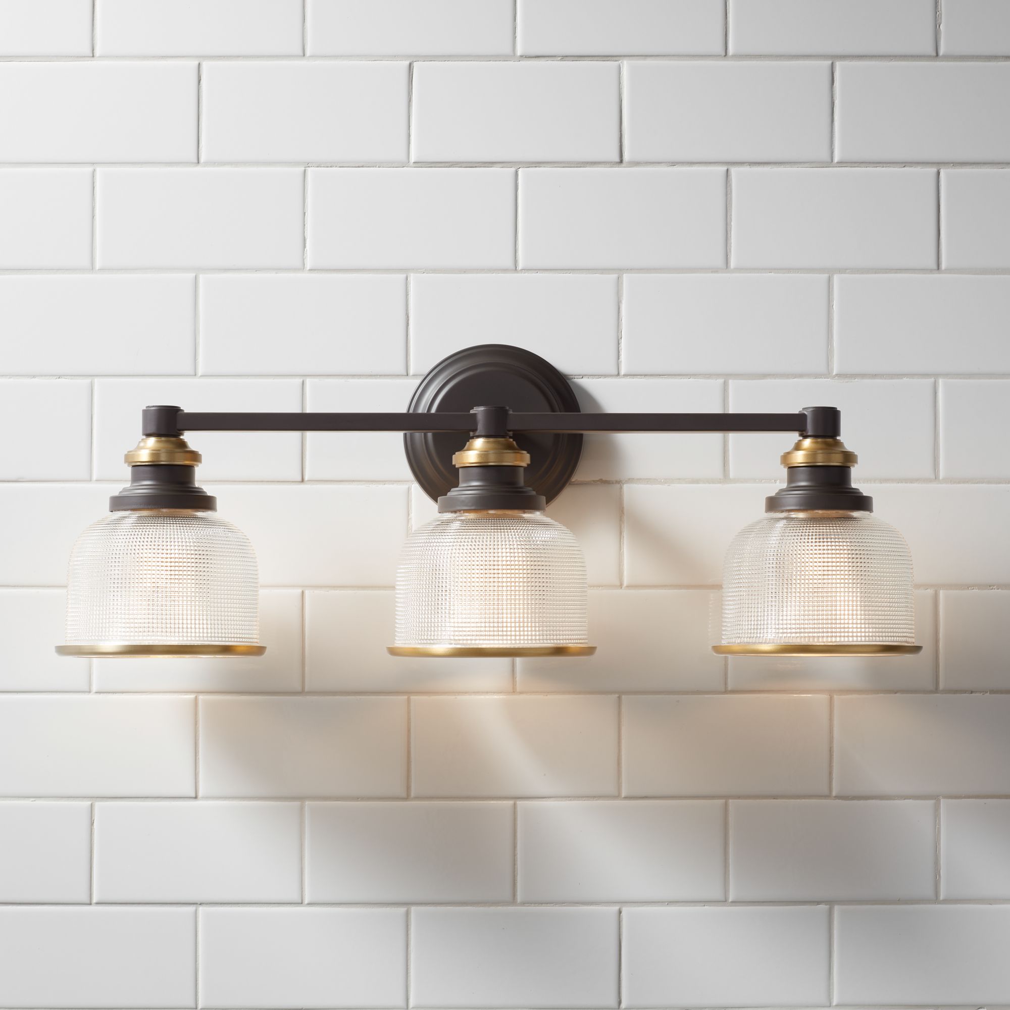 Possini Euro Poway 24" Wide Dark Bronze and Glass 3-Light Bath Light