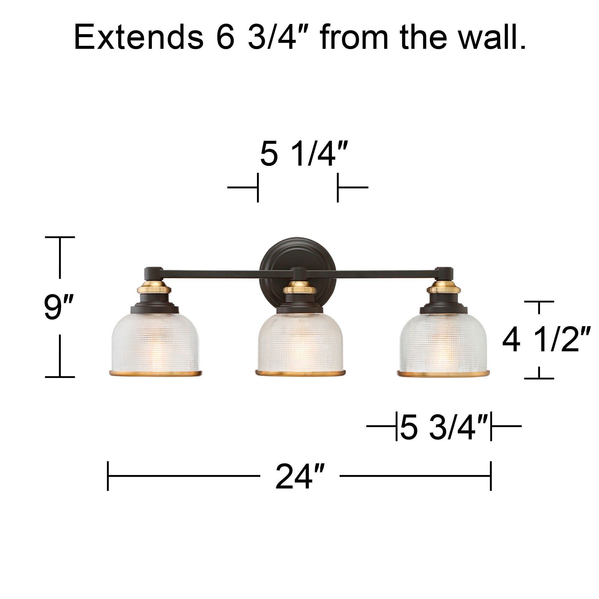 Possini Euro Poway 24"W Bronze and Glass 3-Light Bath Light