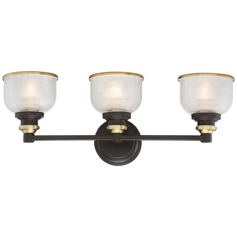 Image 5 Possini Euro Poway 24"W Bronze and Glass 3-Light Bath Light more views