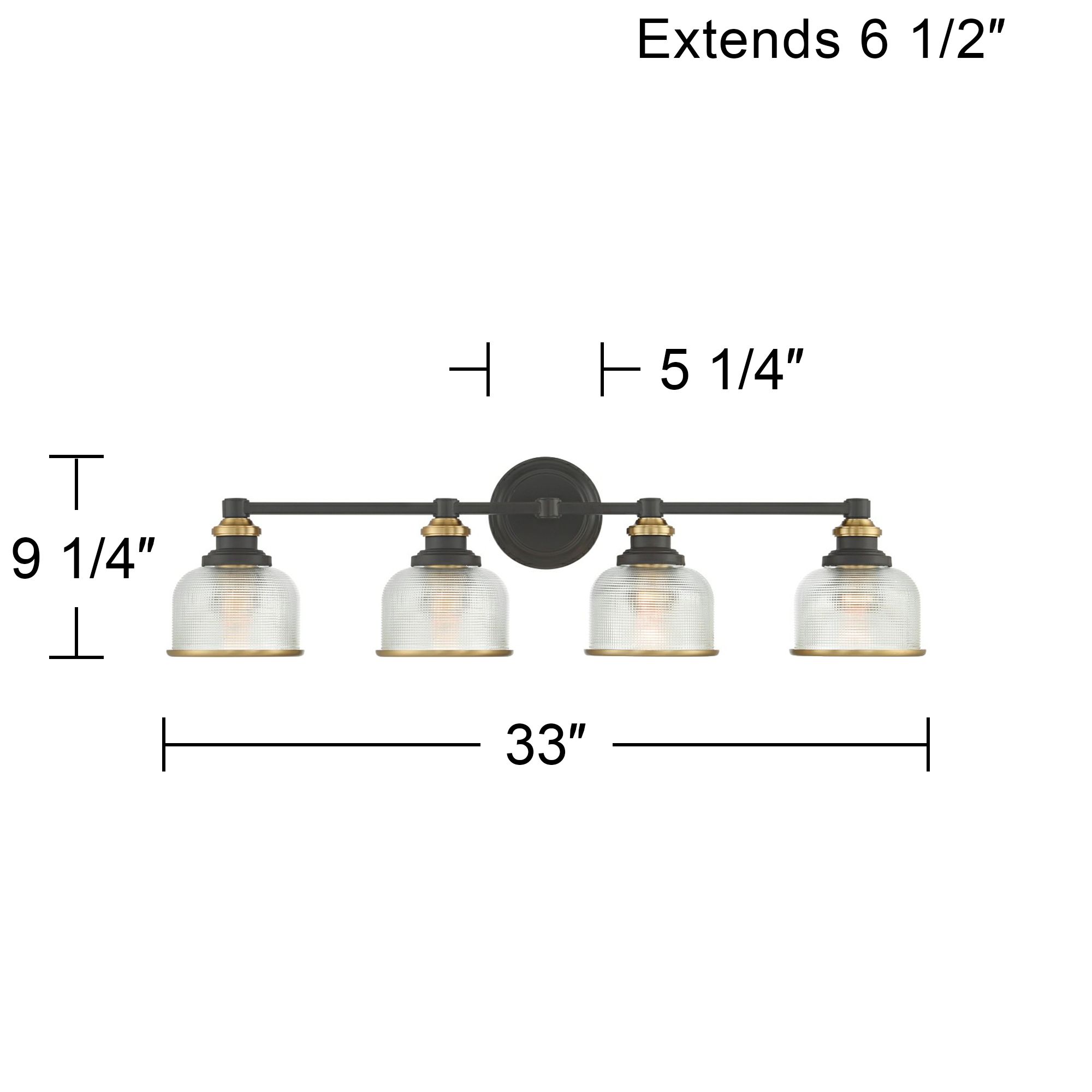 Possini Euro Poway 33" Wide Dark Bronze and Glass 4-Light Bath Light