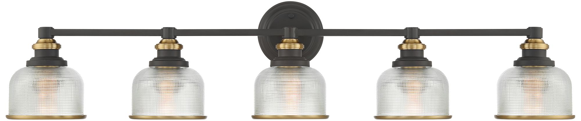 Possini Euro Poway 42 1/2"W Dark Bronze and Glass 5-Light Bath Light