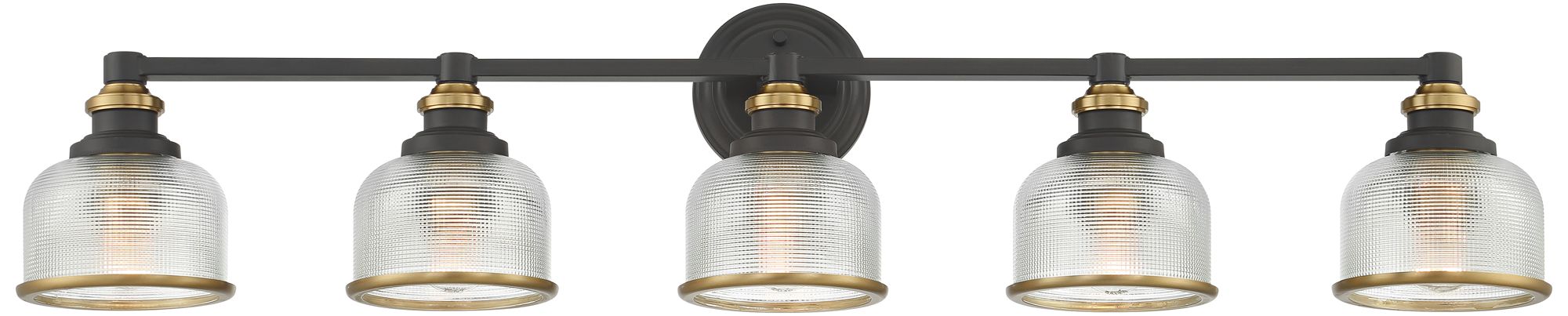 Image 5 Possini Euro Poway 42 1/2"W Dark Bronze and Glass 5-Light Bath Light more views