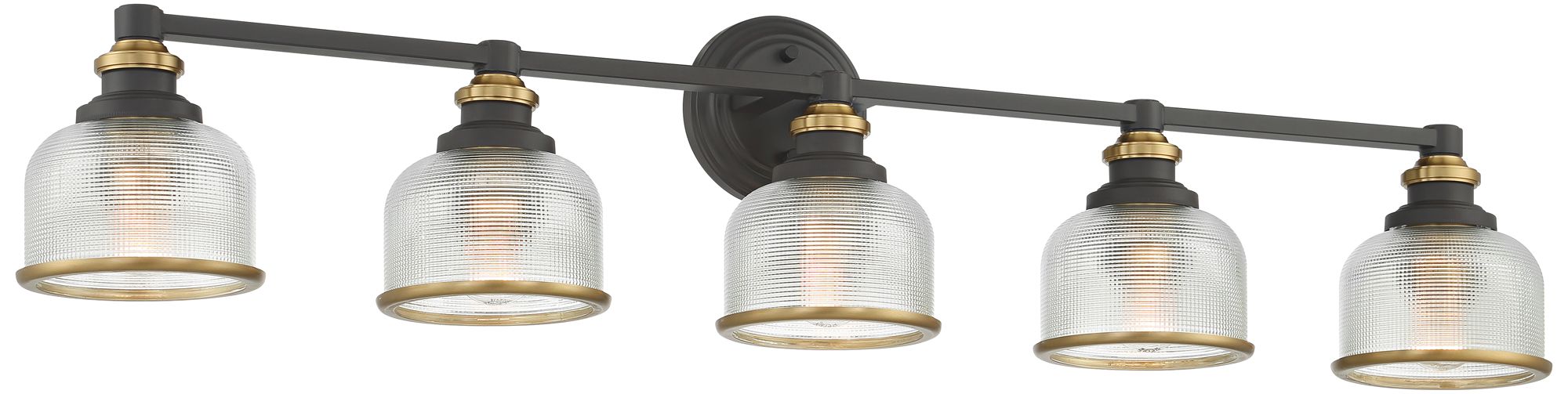 Image 6 Possini Euro Poway 42 1/2"W Dark Bronze and Glass 5-Light Bath Light more views