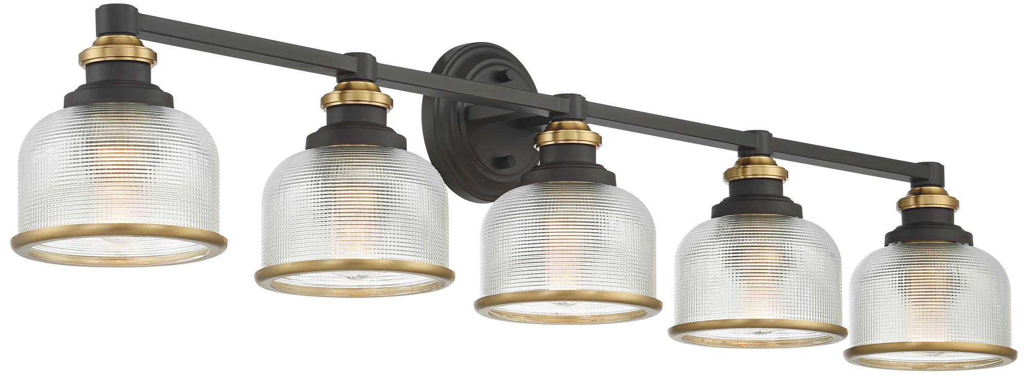 Image 7 Possini Euro Poway 42 1/2"W Dark Bronze and Glass 5-Light Bath Light more views