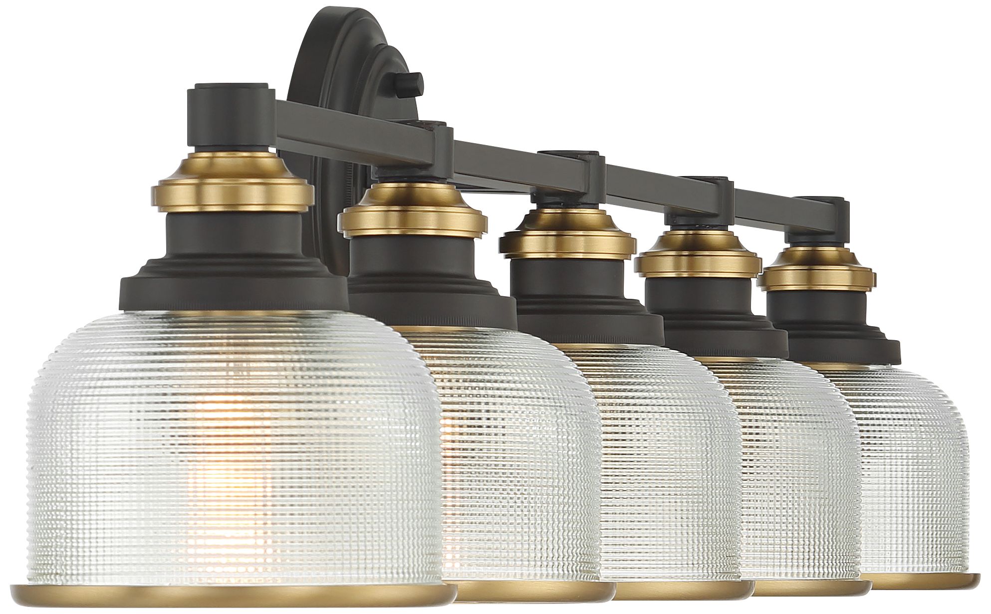 Possini Euro Poway 42 1/2"W Dark Bronze and Glass 5-Light Bath Light