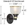 Possini Euro Poway 9" Bronze and Textured Glass Wall Sconces Set of 2