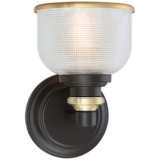 Possini Euro Poway 9&quot;H Bronze and Textured Glass Wall Sconce
