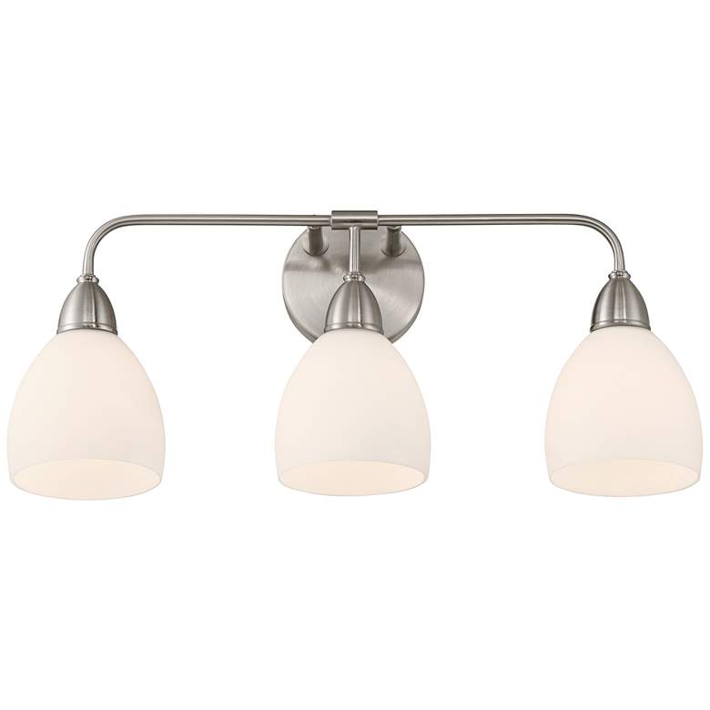 Image 5 Possini Euro Powder 22" Wide Brushed Nickel 3-Light Bath Light more views