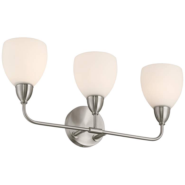 Image 6 Possini Euro Powder 22" Wide Brushed Nickel 3-Light Bath Light more views