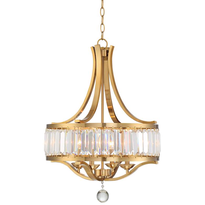 Image 3 Possini Euro Prava 21 1/2" Classic Brass 4-Light Crystal Chandelier