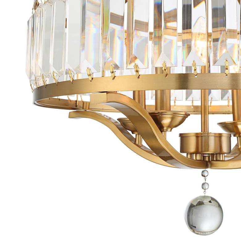 Image 4 Possini Euro Prava 21 1/2" Classic Brass 4-Light Crystal Chandelier more views