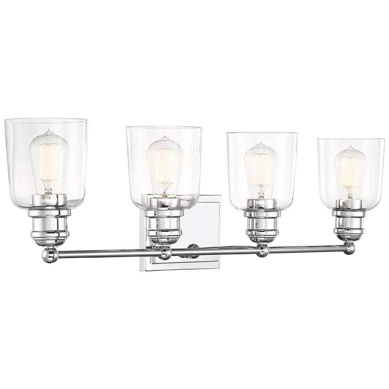 Image 5 Possini Euro Preston 32" Wide Polished Nickel 4-Light Bath Light more views