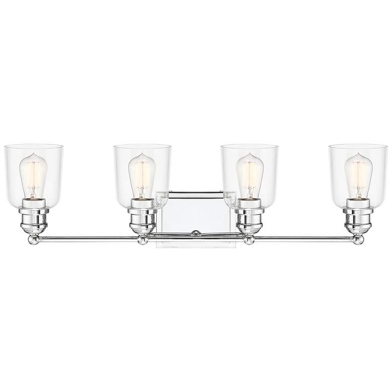 Image 5 Possini Euro Preston 32 inch Wide Polished Nickel 4-Light Bath Light more views