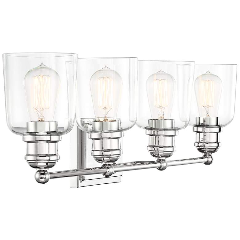Image 7 Possini Euro Preston 32" Wide Polished Nickel 4-Light Bath Light more views
