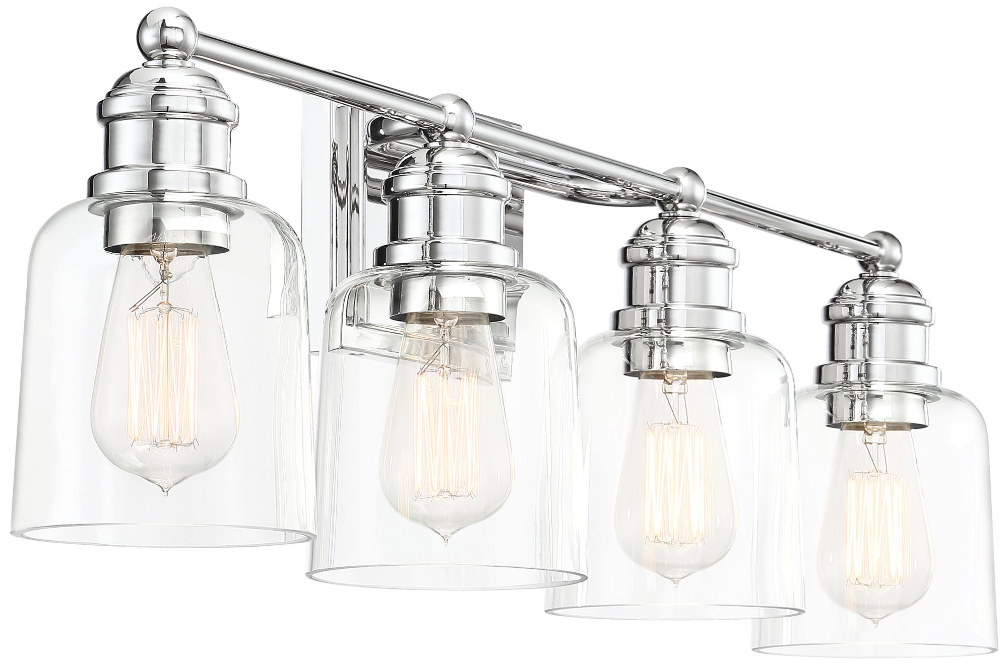 Possini Euro Preston 32" Wide Polished Nickel 4-Light Bath Light in scene