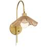 4_Possini Euro Primrose 17 1/4" H Brass and Sea Grass Plug-In Wall Lamp
