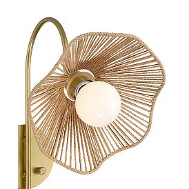 Image5 of Possini Euro Primrose 17 1/4" H Brass and Sea Grass Plug-In Wall Lamp more views