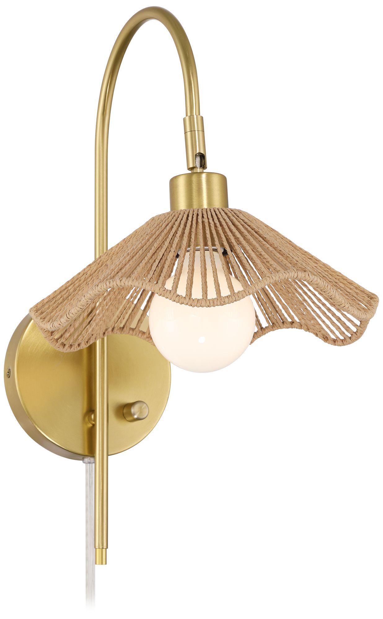 Possini Euro Primrose 17 1/4" H Brass Coastal Plug-In Wall Lamp