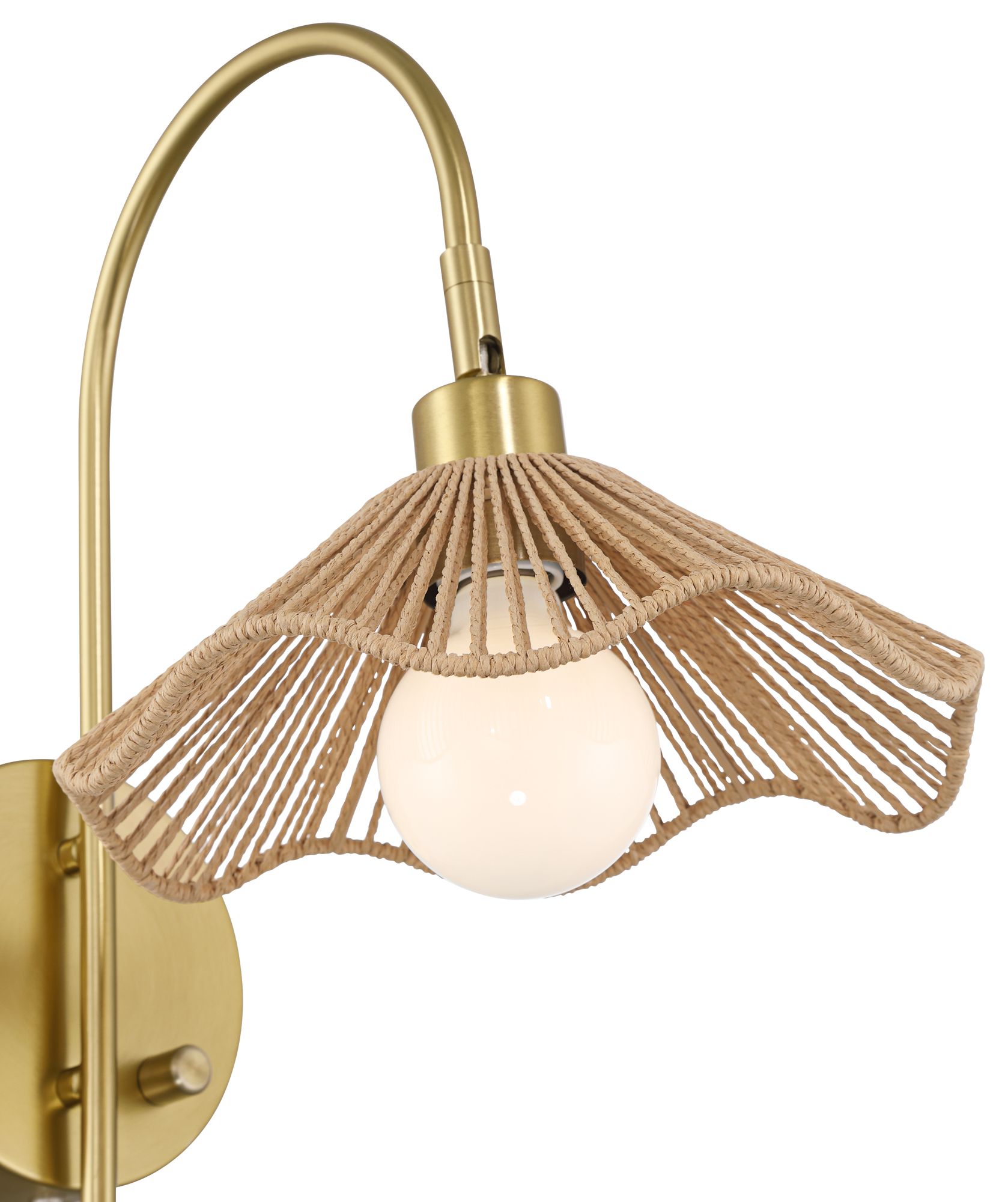 Image 4 Possini Euro Primrose 17 1/4" H Brass Coastal Plug-In Wall Lamp more views