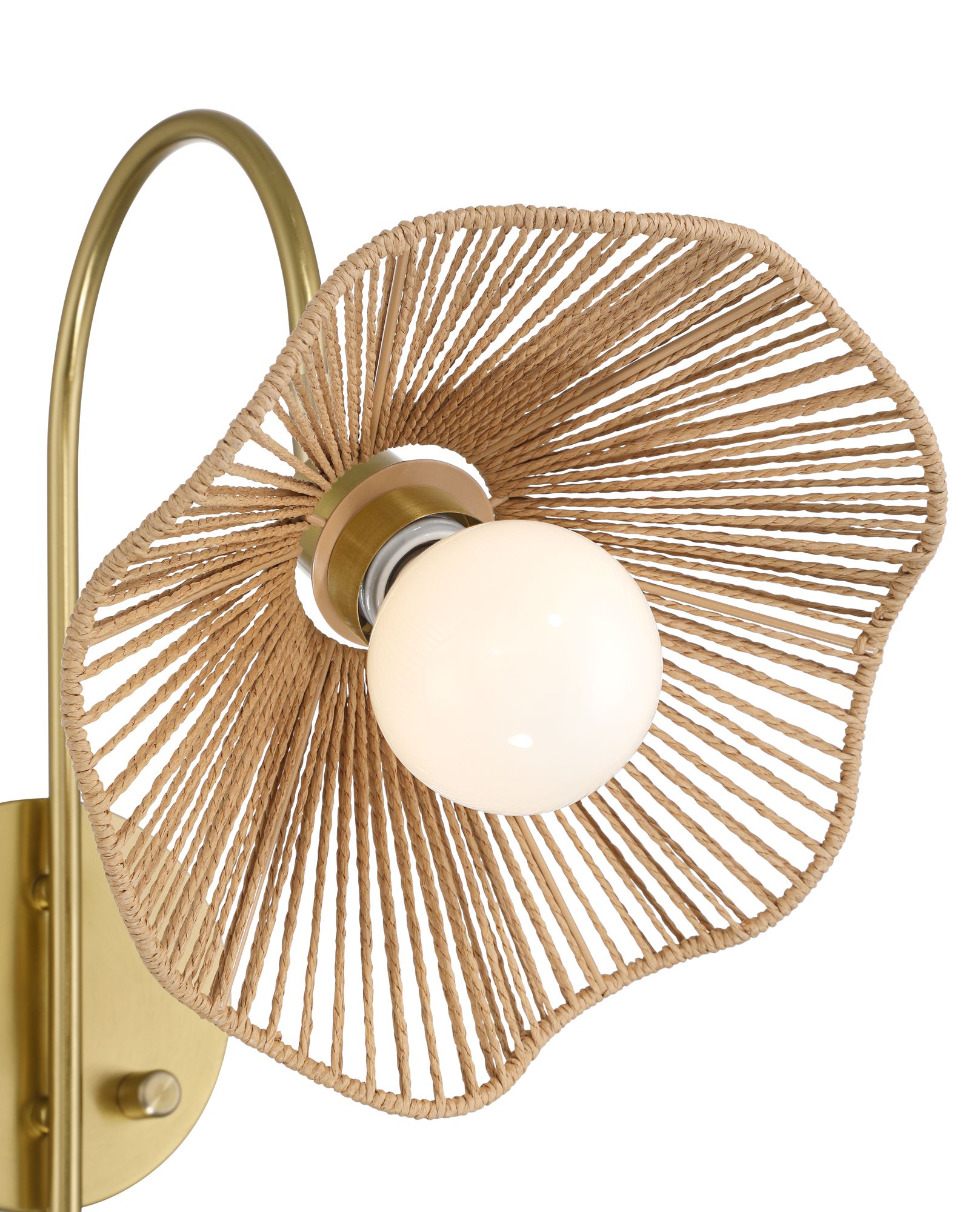Image 5 Possini Euro Primrose 17 1/4" H Brass Coastal Plug-In Wall Lamp more views