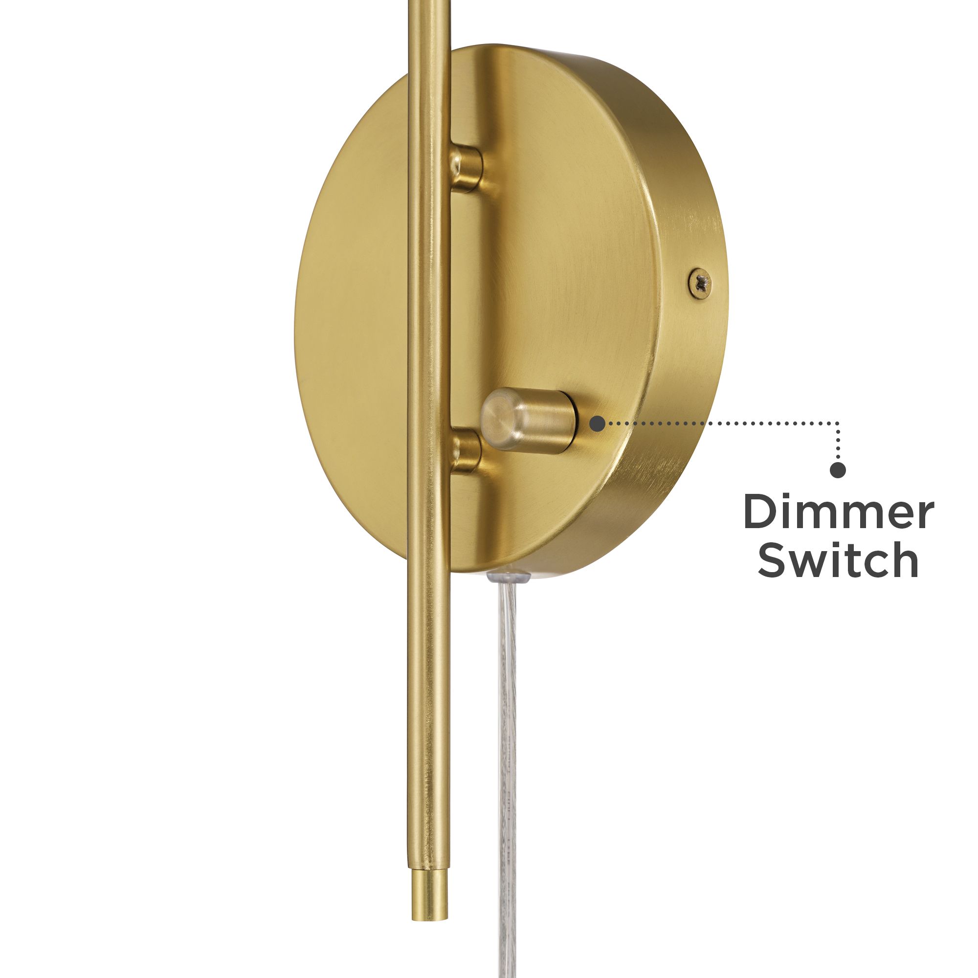 Image 6 Possini Euro Primrose 17 1/4" H Brass Coastal Plug-In Wall Lamp more views