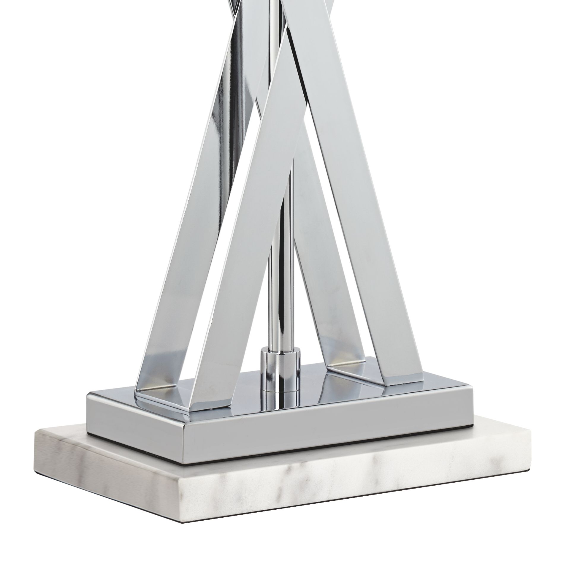 Image 5 Possini Euro Proxima 28" Chrome Table Lamp with White Marble Riser more views