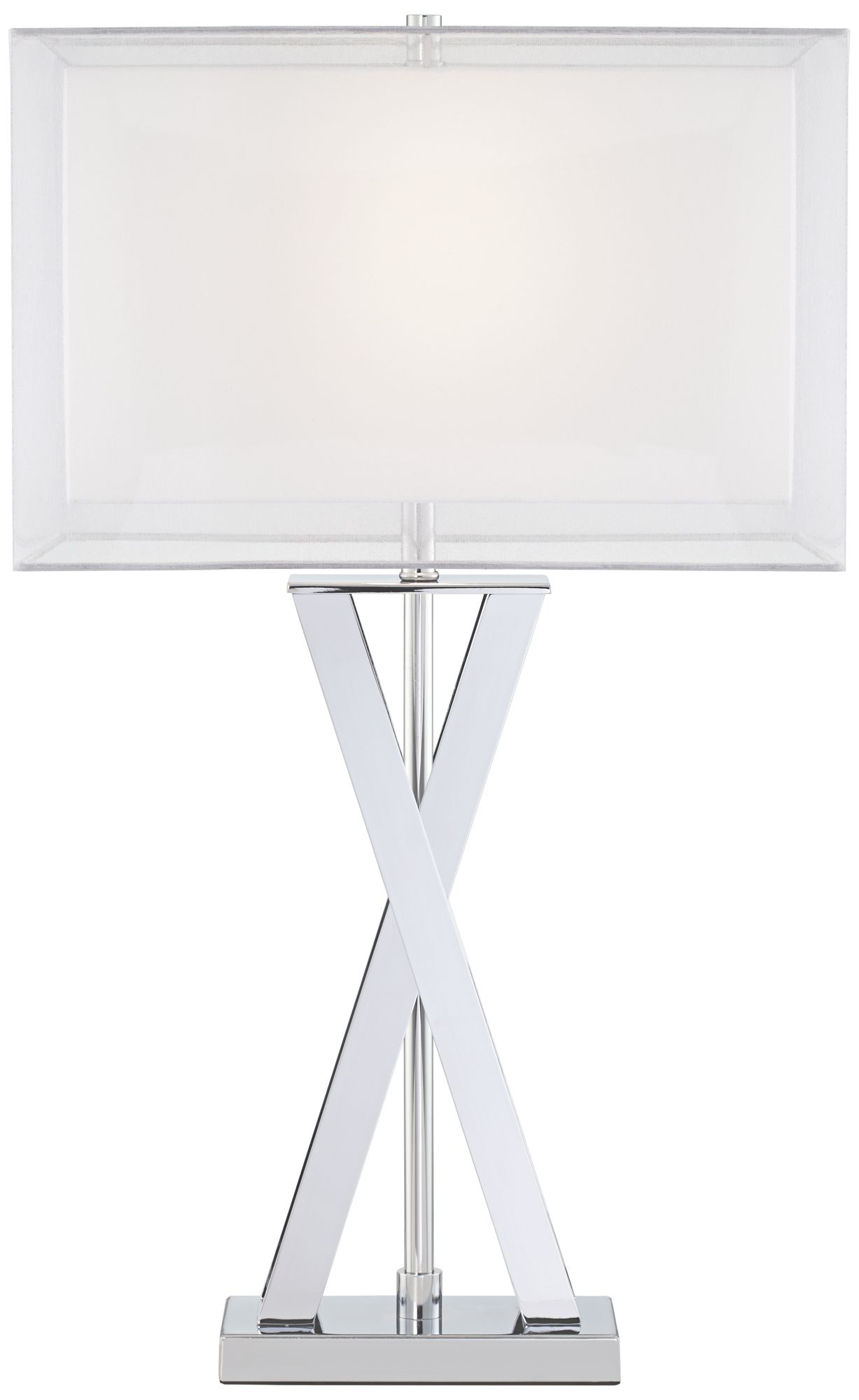 Image 6 Possini Euro Proxima 28" Chrome Table Lamp with White Marble Riser more views