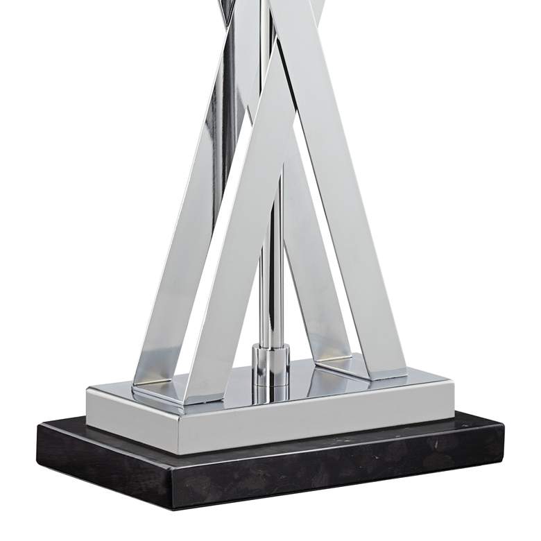 Image 5 Possini Euro Proxima 28" Chrome Table Lamp with Black Marble Riser more views
