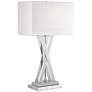 1_Possini Euro Proxima 28" Chrome Table Lamp with White Marble Riser