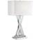 Possini Euro Proxima 28" Chrome Table Lamp with White Marble Riser