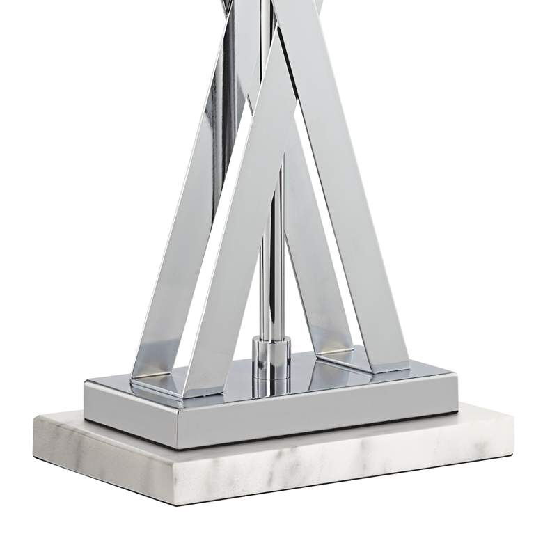 Image 5 Possini Euro Proxima 28" Chrome Table Lamp with White Marble Riser more views