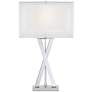 6_Possini Euro Proxima 28" Chrome Table Lamp with White Marble Riser more views