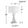 7_Possini Euro Proxima 28" Chrome Table Lamp with White Marble Riser more views