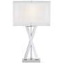 Possini Euro Proxima 28" Double Shade Modern Chrome Table Lamp in scene